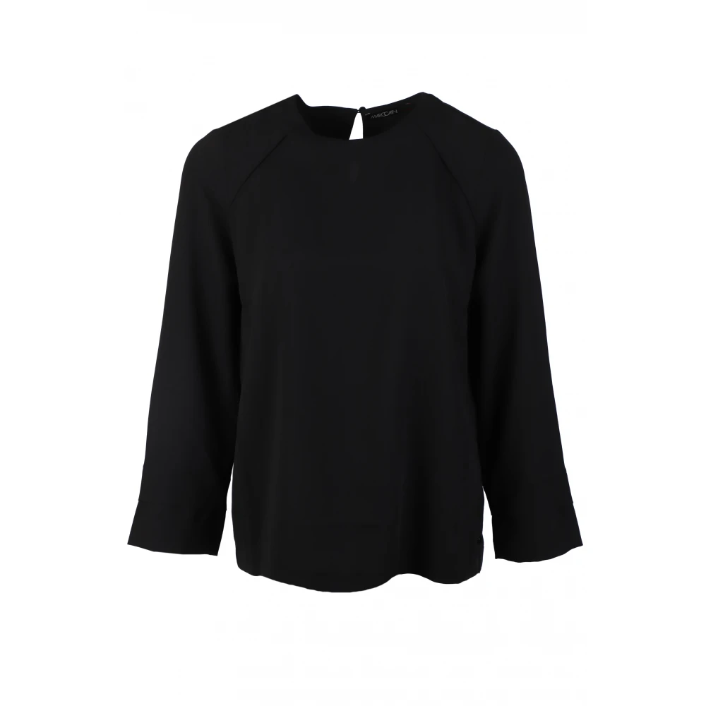 Marc Cain Veelzijdige en tijdloze zwarte blouse met kenmerkende details Black Dames