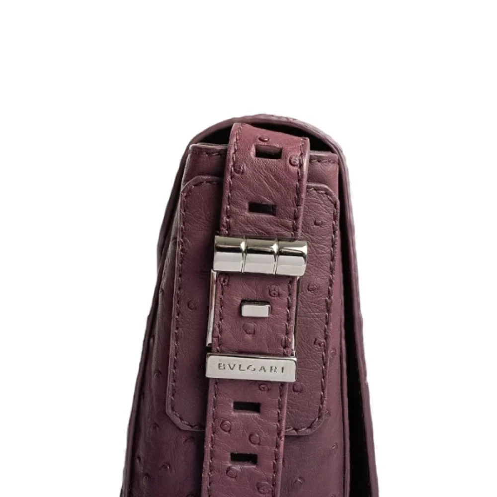 Bvlgari Vintage Pre-owned Leather crossbody-bags Purple Dames