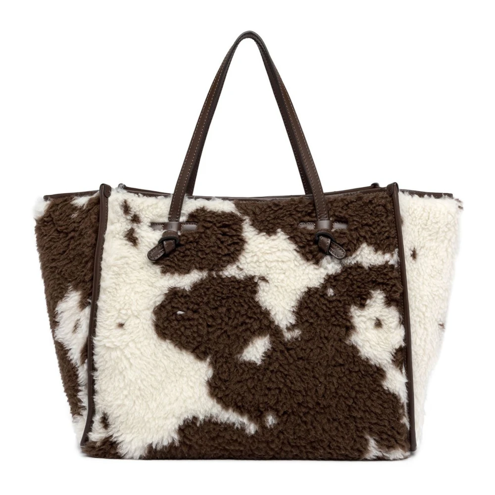 Gianni Chiarini Landelijke Stijl Faux Fur Shopper Multicolor Dames