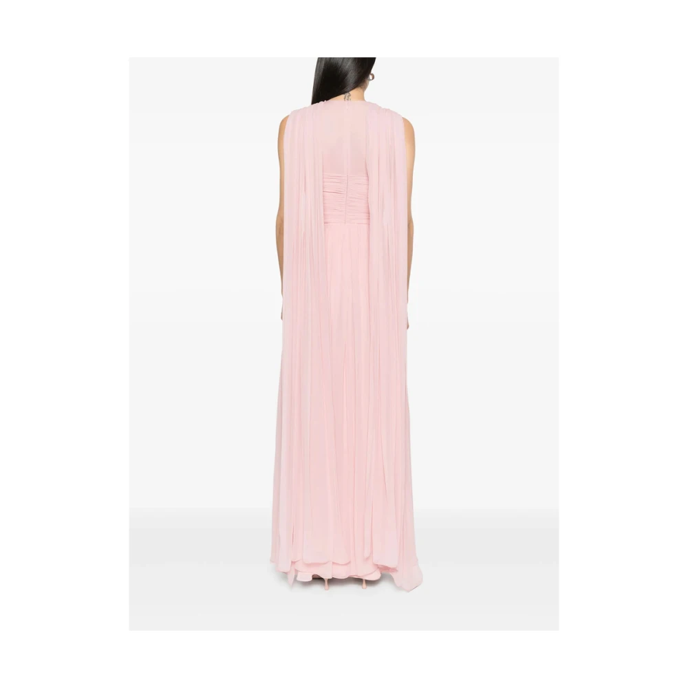 Costarellos Bubblegum Roze Gedrapeerde Jurk met Sjerp Pink Dames