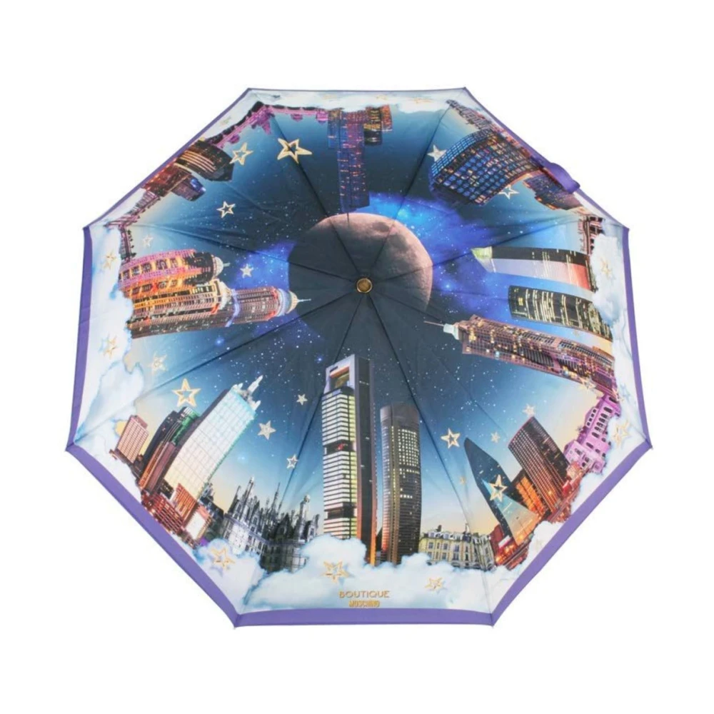 Boutique Moschino Romantische Stad Automatische UV Paraplu Multicolor Unisex