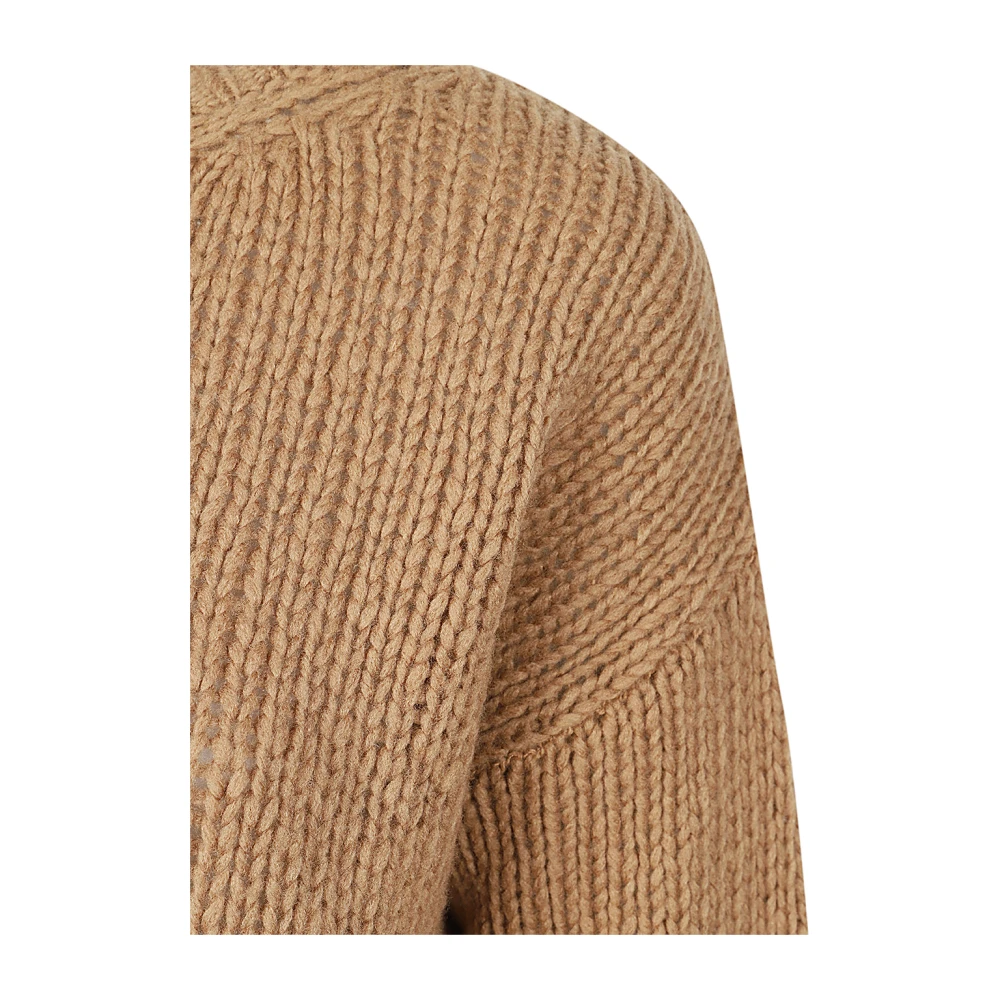 Mauro Grifoni Kameelwol Crewneck Sweater Brown Dames