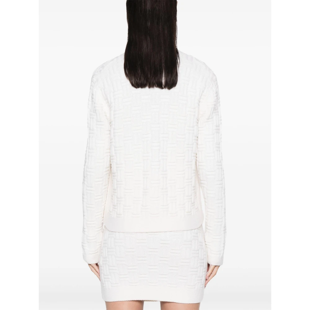 Casablanca Witte Merino Cardigan met knoopsluiting White Dames
