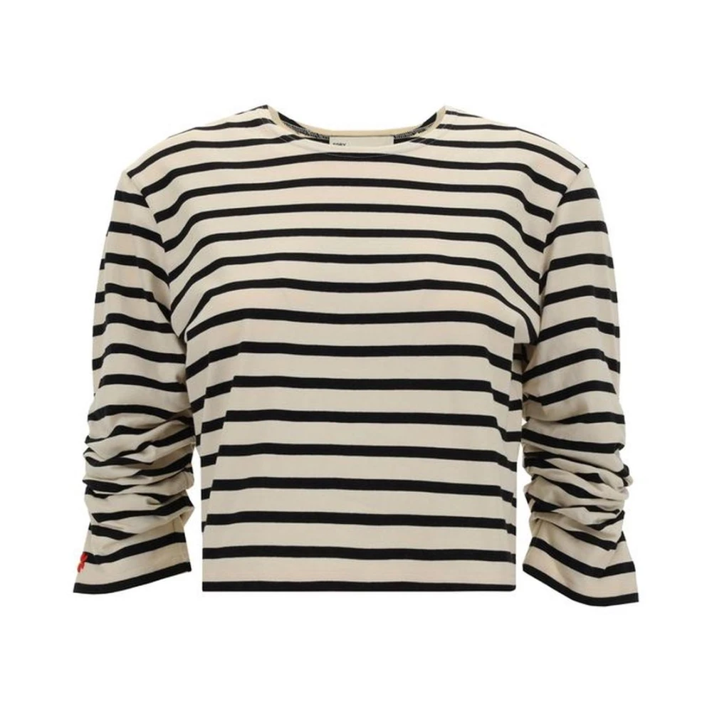 TORY BURCH Gestreepte Gerimpelde Katoenen Crop Top Multicolor Dames