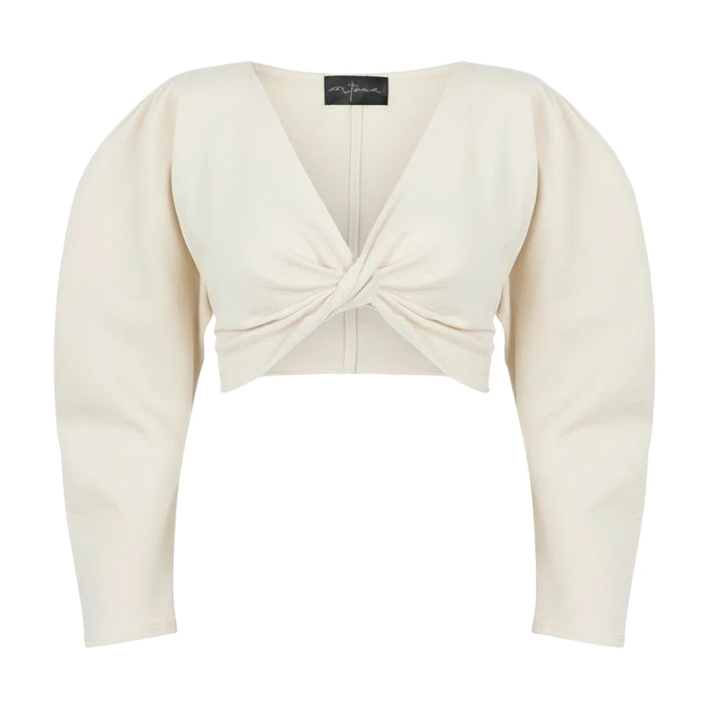 Cortana Vrouw Beige Overhemden Dames, Xs, Linnen, Ara Crop Top