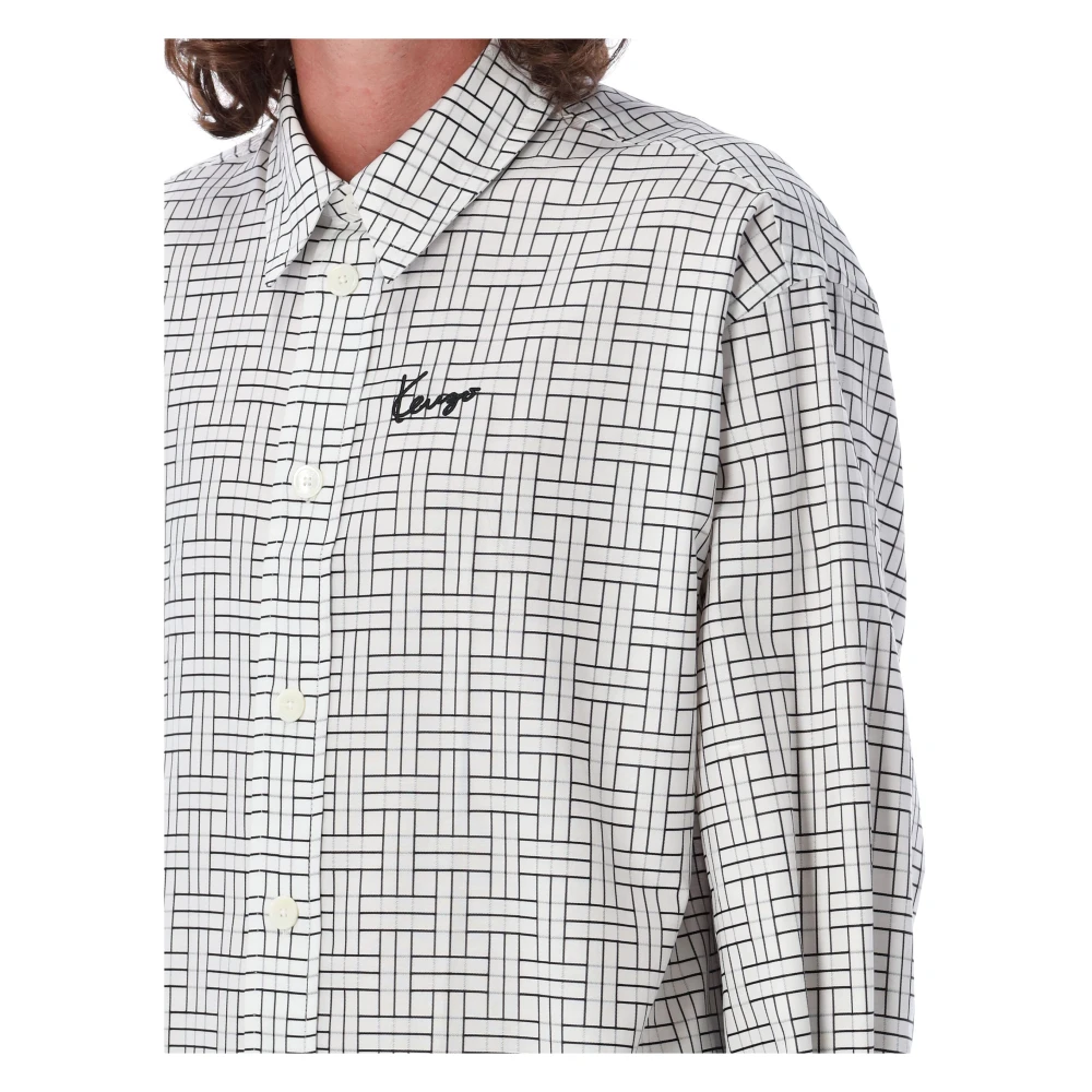 Kenzo Witte Oversized Grafische Print Shirt White Heren
