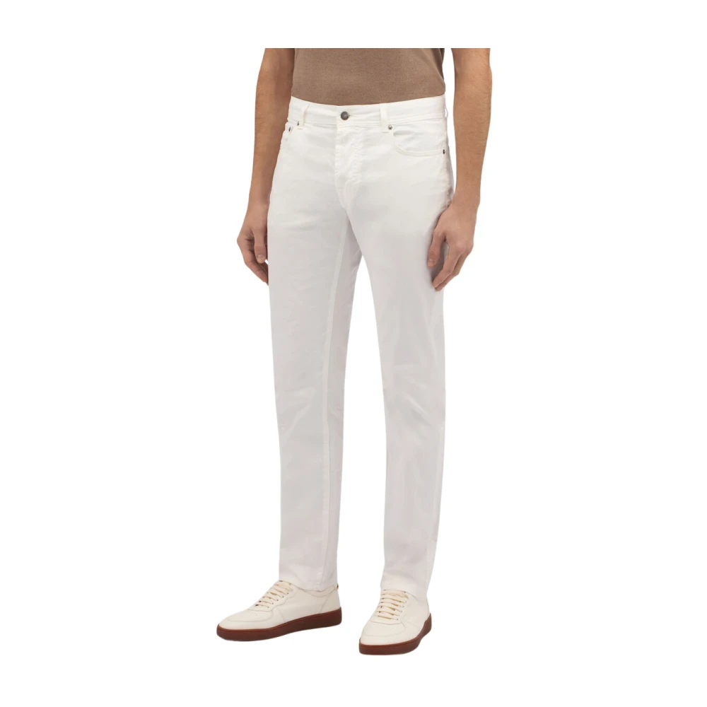 Brooks Brothers Witte Stretch Katoenen Vijf-Zakken Broek White Heren