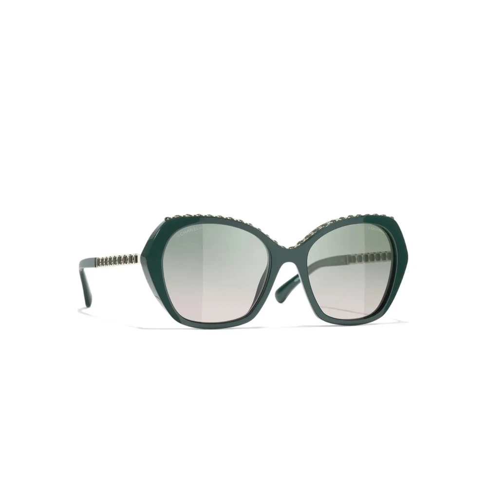 Chanel Women's Green Sunglasses, 55 Mm, Butterfly Sunglasses