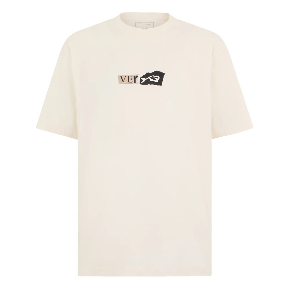 Y-3 Men's White Cotton T-Shirt With Print - T-Shirts - M - Tops