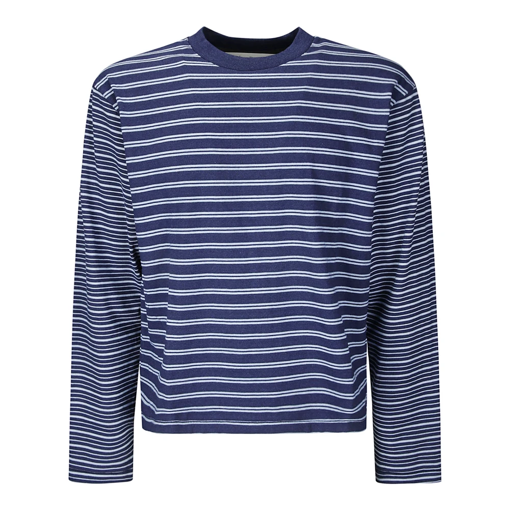 Brain Dead Gestreept shirt met lange mouwen en opstaande kraag Blue Heren