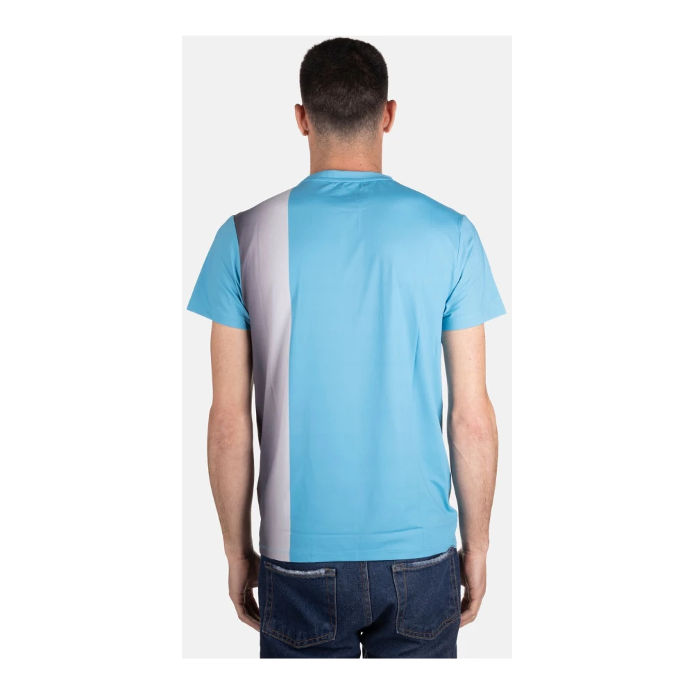 Trussardi Mannen Verticaal Logo T-shirt Blue Heren