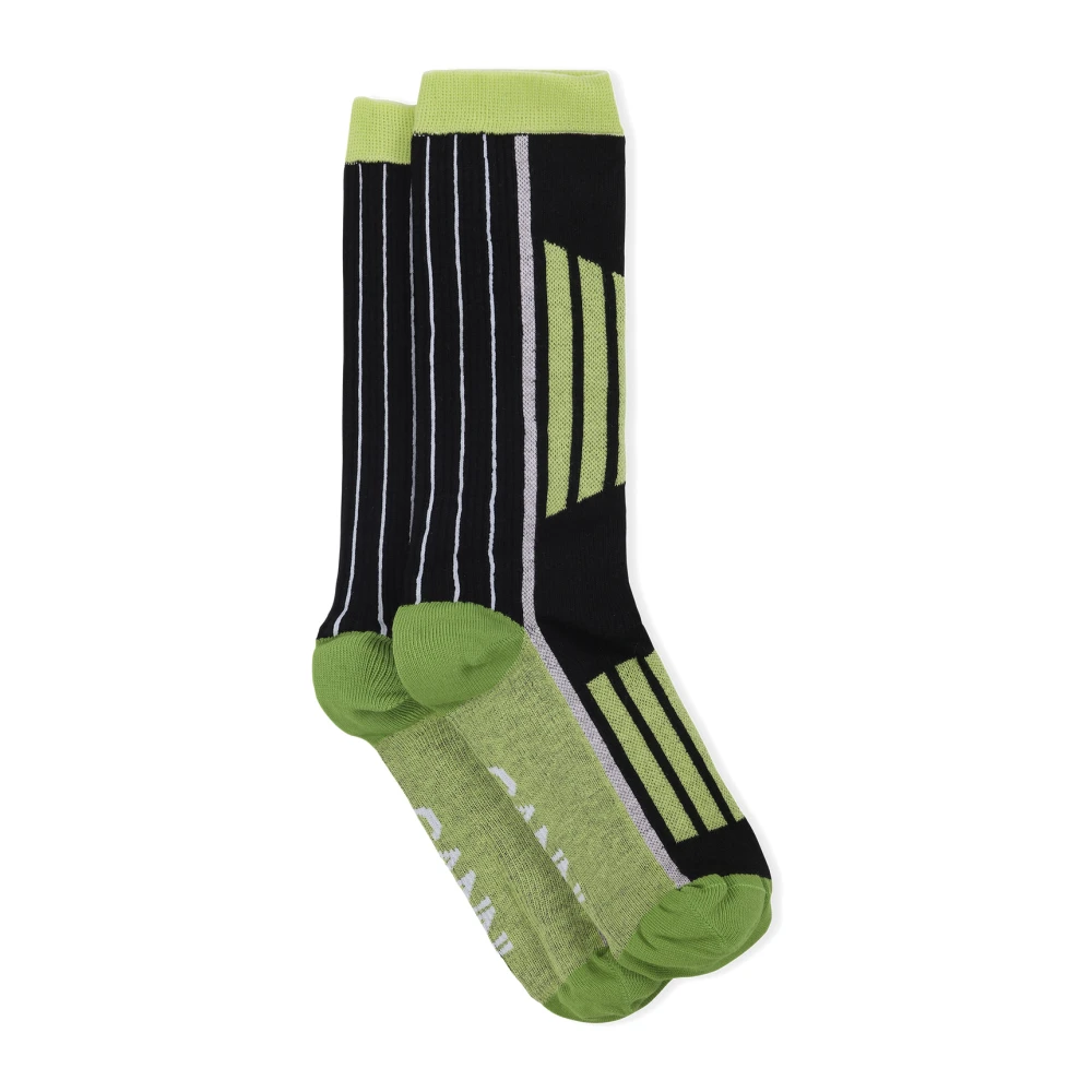 Ganni Multicolor Gestreepte Katoenmix Sokken Multicolor Dames