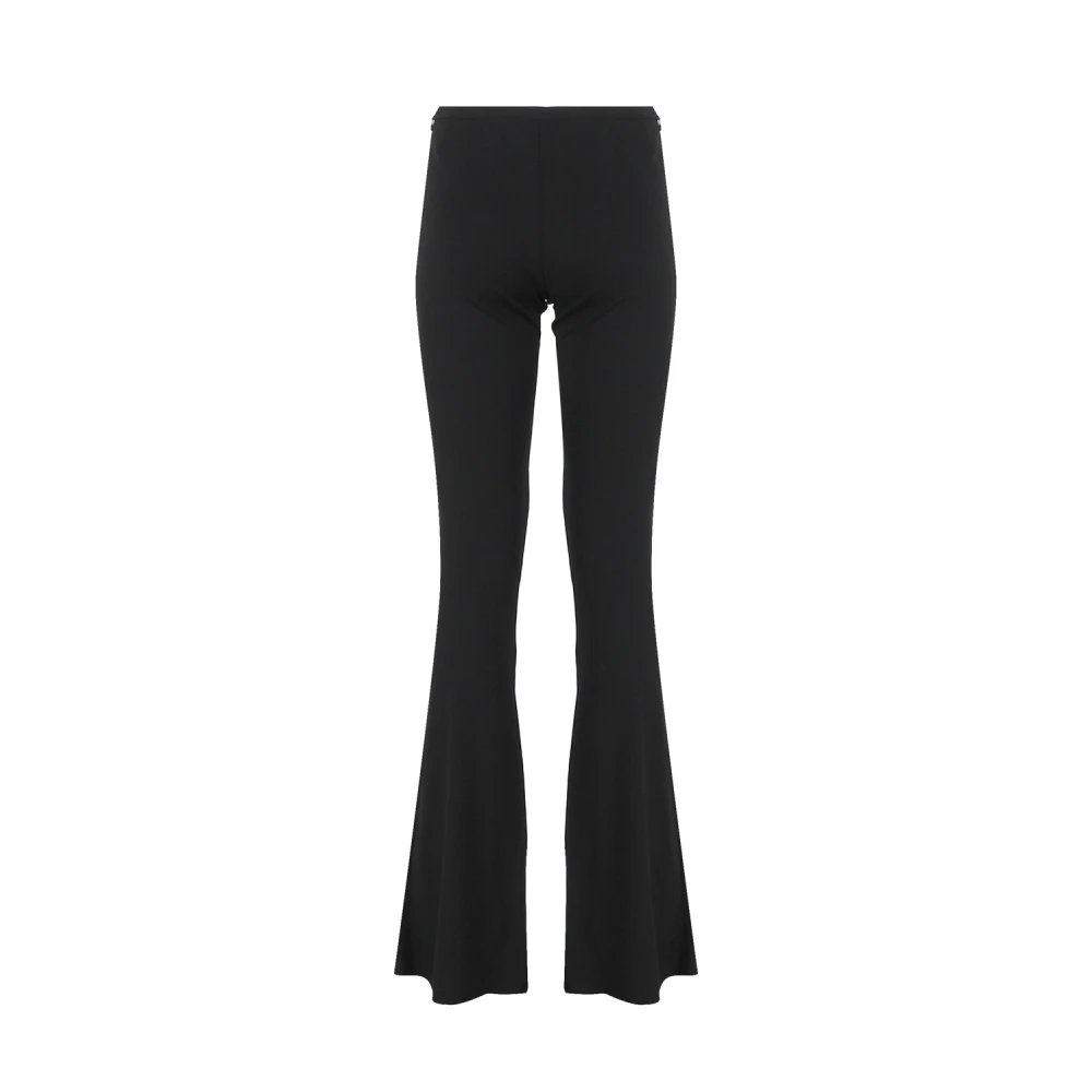 Courrèges Zwarte Flared Broek met Geborduurd Logo Black Dames