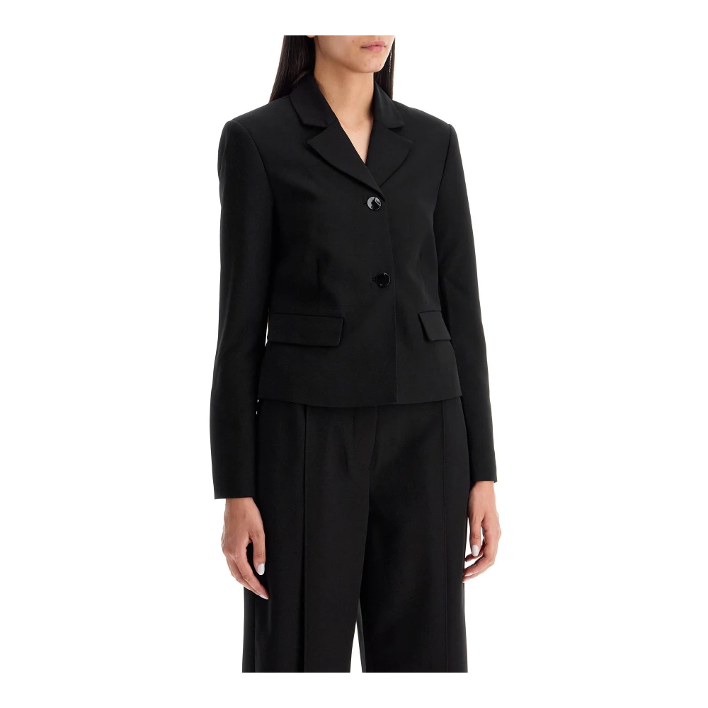 Ganni Slanke Silhouet Twill Blazer Black Dames