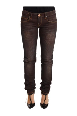 Låg Midja Stuprörsjeans i Denim