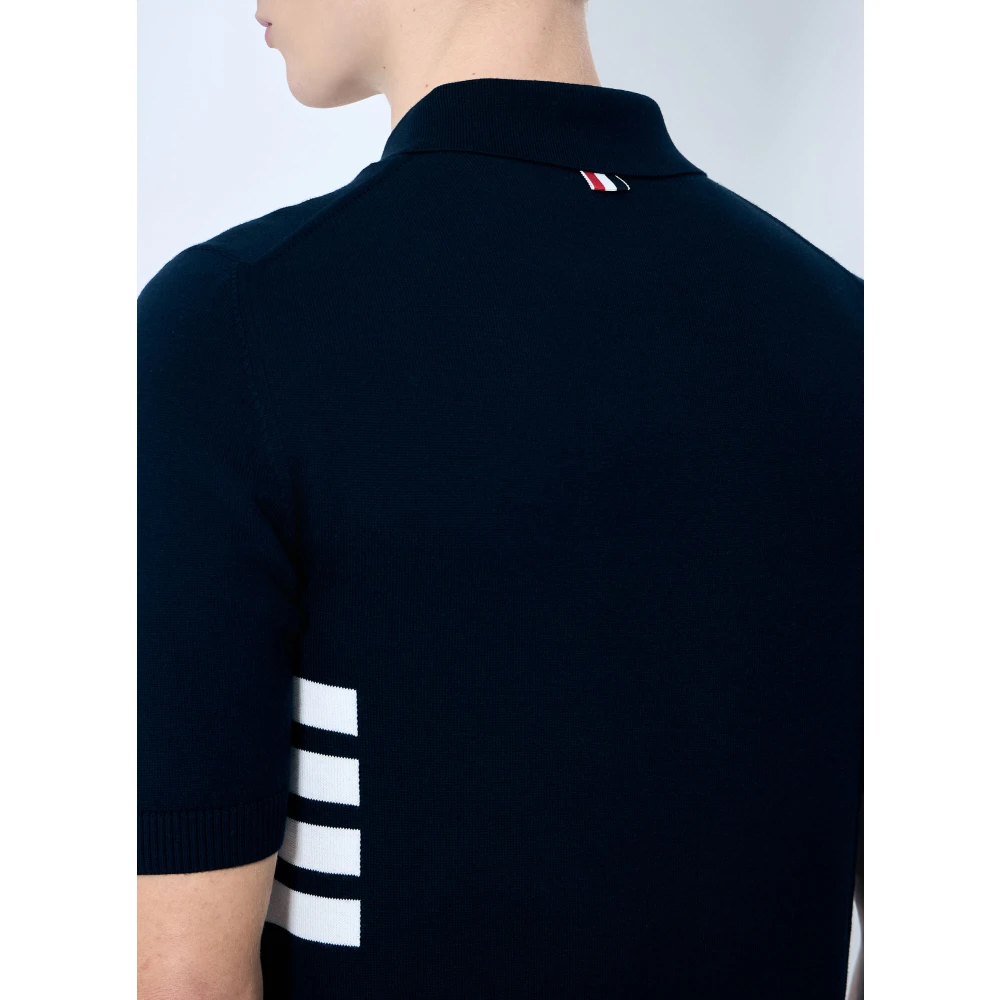Thom Browne Handtekening Rugbytrui Top Blue Heren