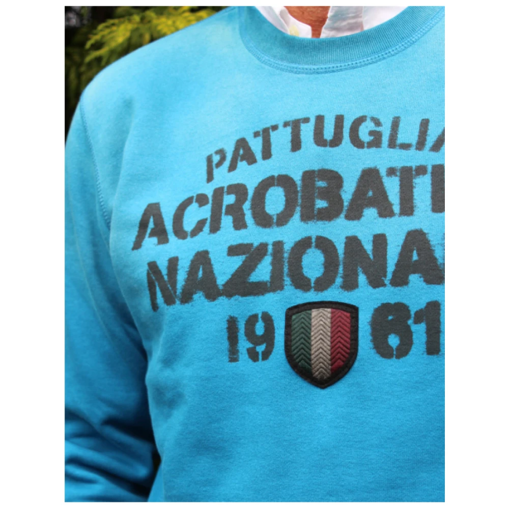 aeronautica militare Vintage Gewassen Sweatshirt Blue Heren