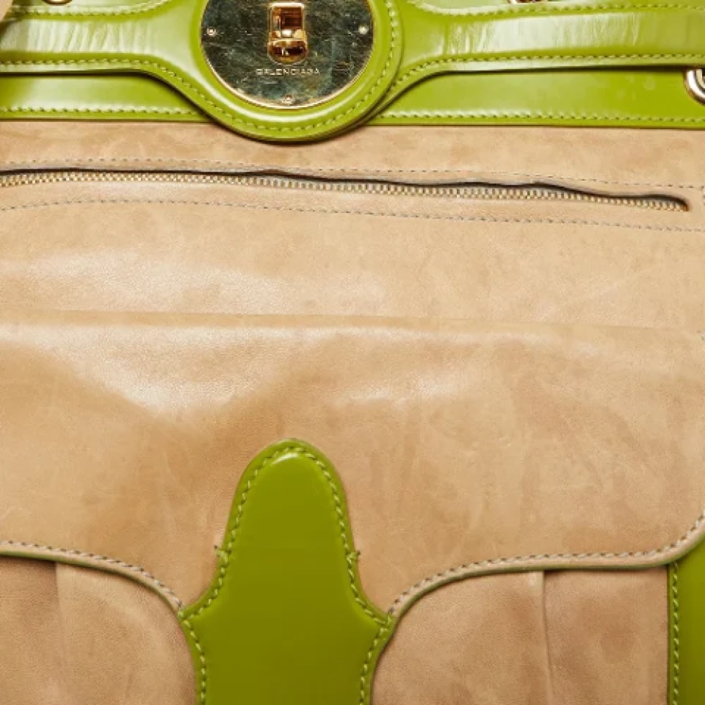 Balenciaga Vintage Pre-owned Leather balenciaga-bags Beige Dames