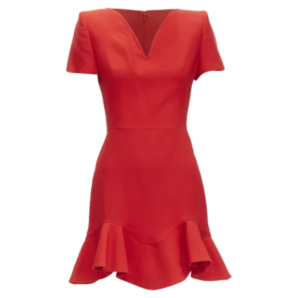 Alexander McQueen Pre-owned Wool dresses Red Dames