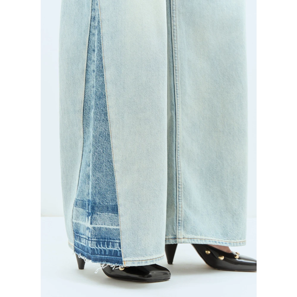 Chloé Gebleekte Wide-Leg Panel Jeans Blue Dames