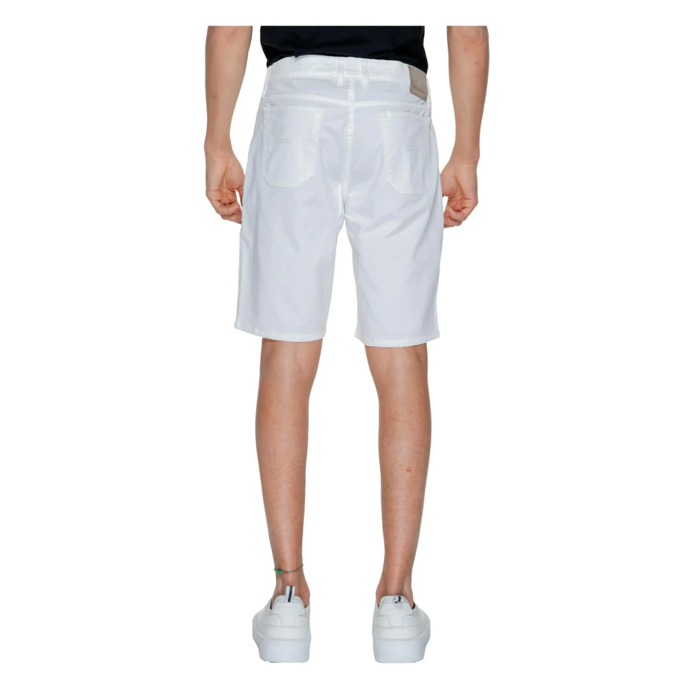 Jeckerson Witte Katoenmix Shorts met Zakken White Heren