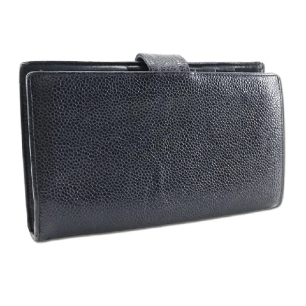 Chanel Vintage Pre-owned Leather wallets Black Dames