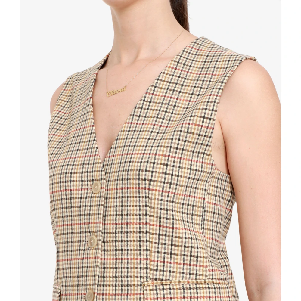 Semicouture Asymmetrische Single-Breasted Jas Beige Dames