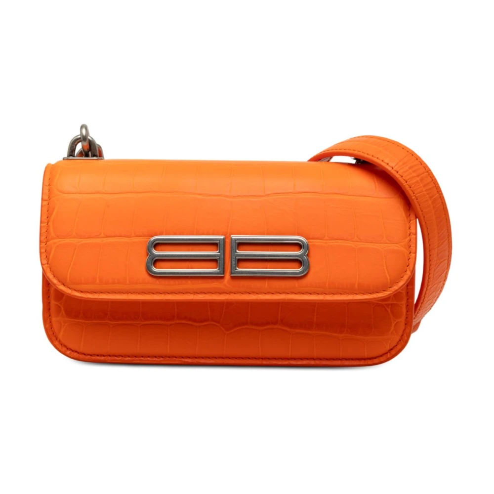 Balenciaga Vintage Women's Orange Vintage Cross Body Bags, One Size, Pre-Owned Chain Shoulder Bag