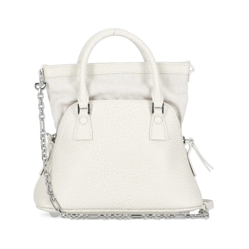 Maison Margiela Witte Leren Schoudertas met Handvatten White Dames