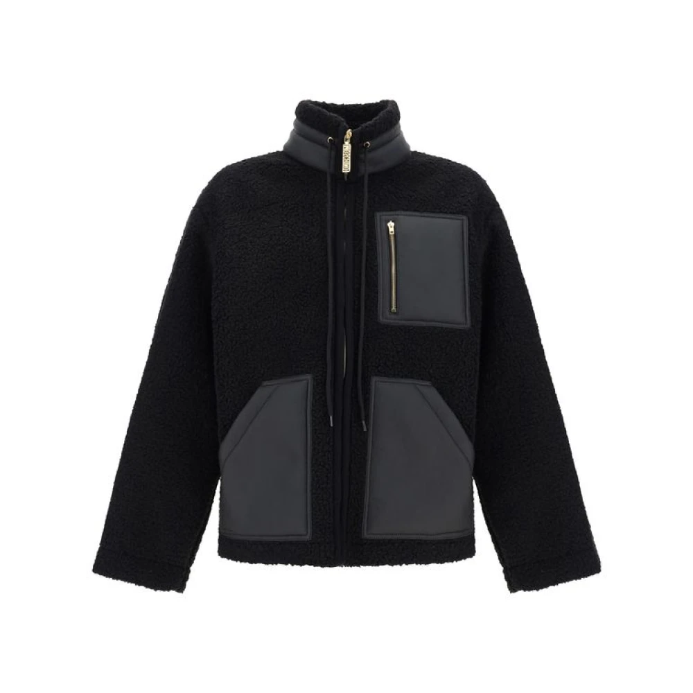 Moschino Jas met Shearling Effect en Ritssluiting Black Heren