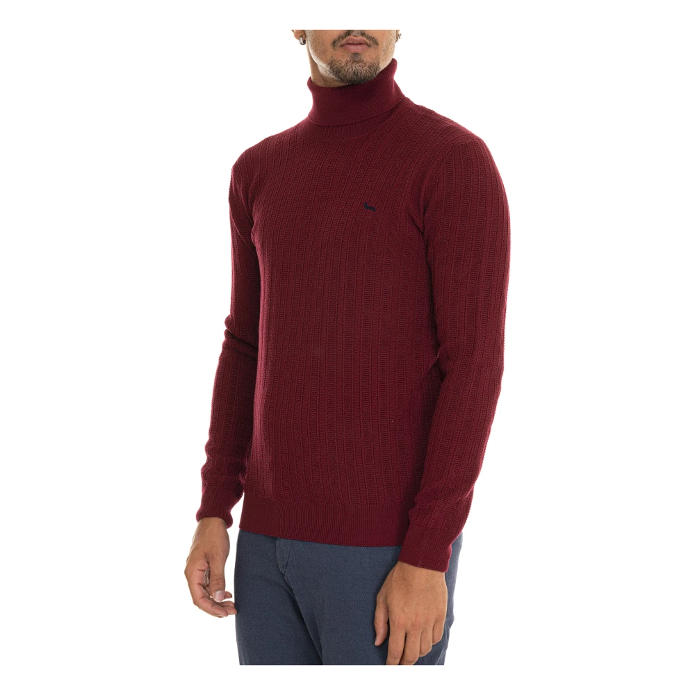 Harmont & Blaine Gestructureerde Wol Turtleneck Pullover Red Heren