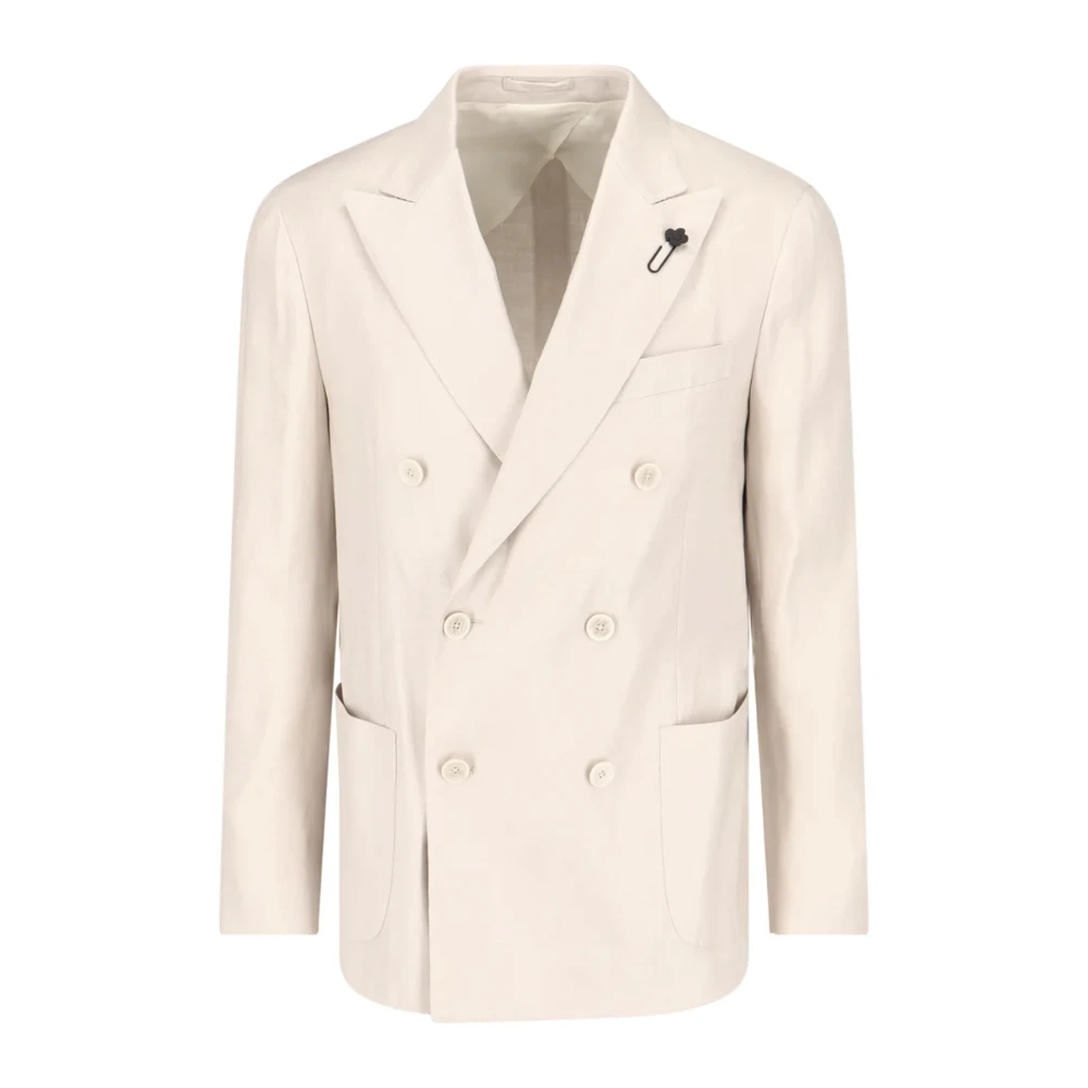 Lardini Beige Jurk met Logo Applicatie Beige Heren