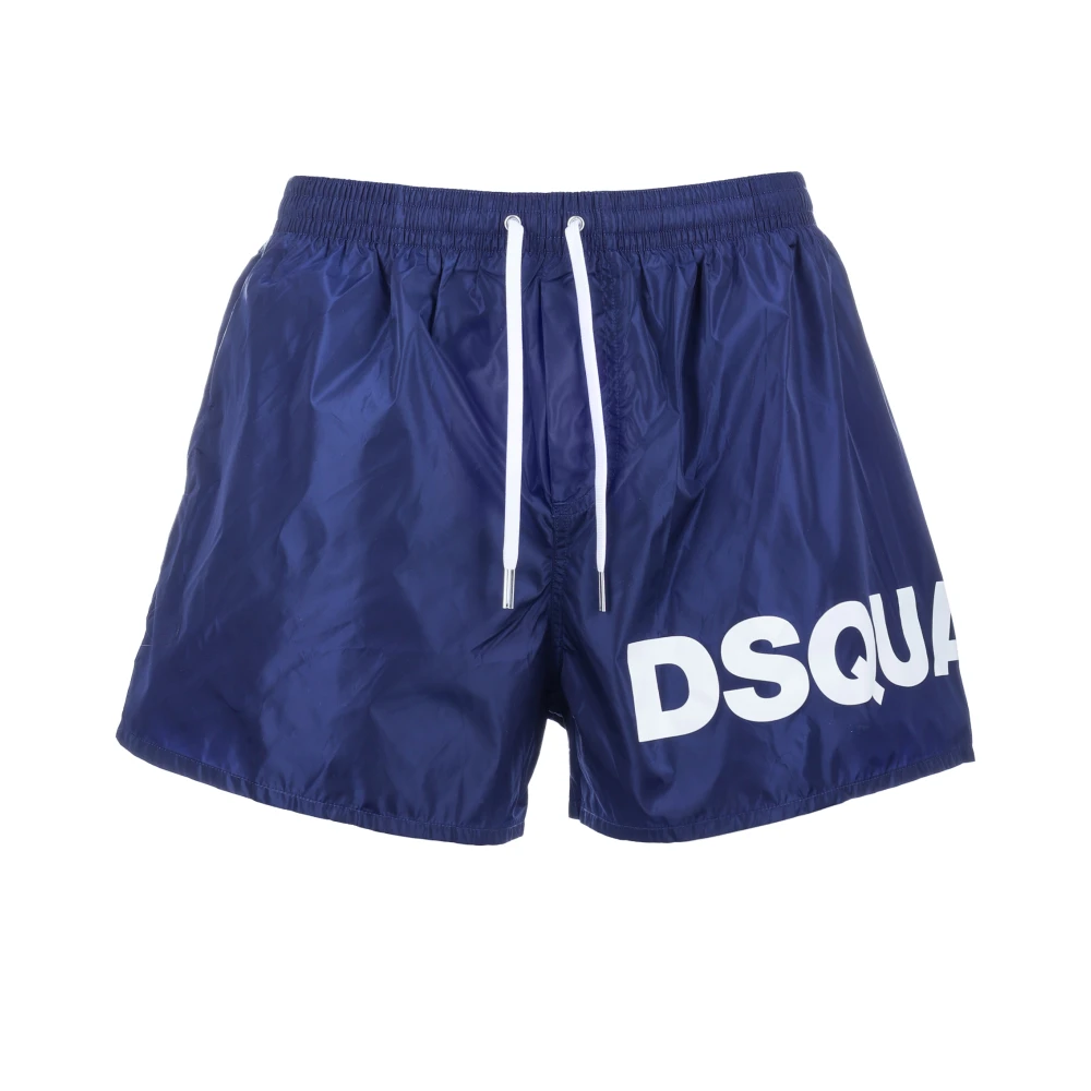 Dsquared2 Boxer Zwembroek Donkerblauw Logo Blue Heren