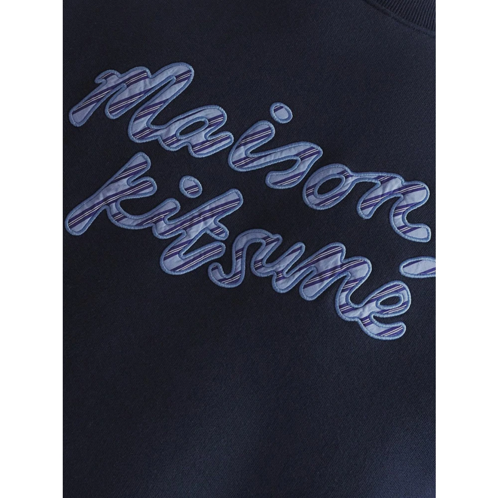 Maison Kitsuné Katoenen Logo Sweatshirt Blue Heren