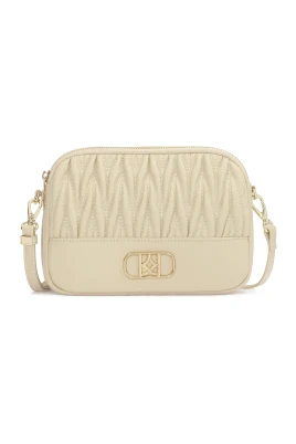 Beige handväska med slående monogram