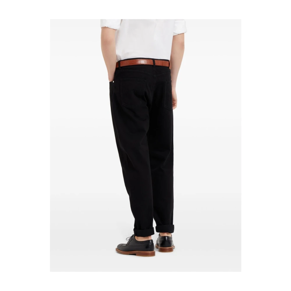 BRUNELLO CUCINELLI Zwarte Broek Elegante Stijl Black Heren