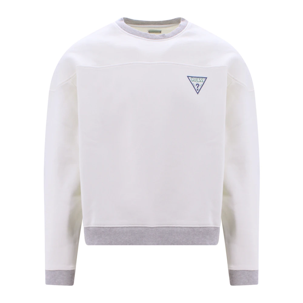 Guess Sweatshirt met bedrukt logo White Heren
