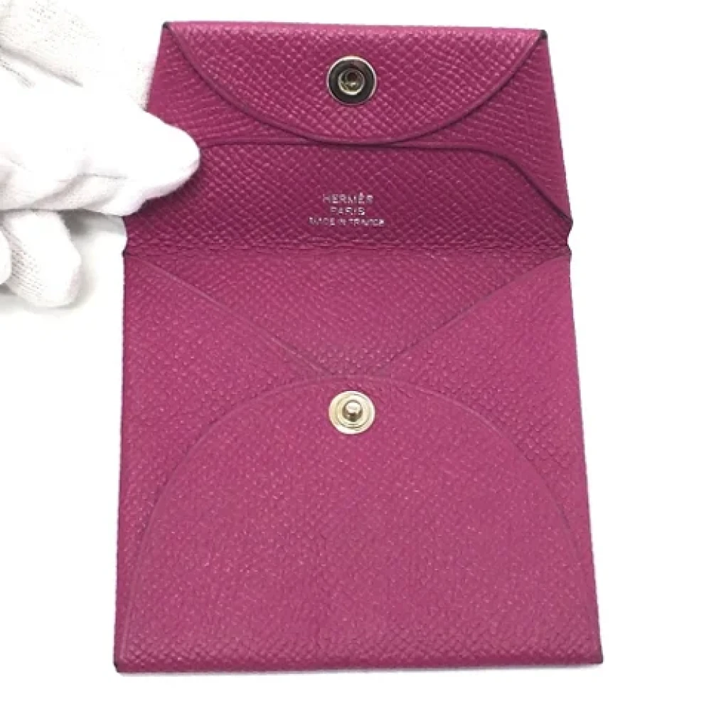 Hermès Vintage Pre-owned Leather wallets Purple Dames