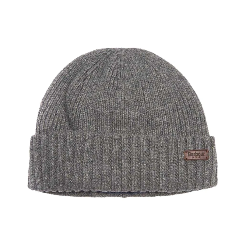 Barbour Effen kleur wol en fleece muts Gray Unisex