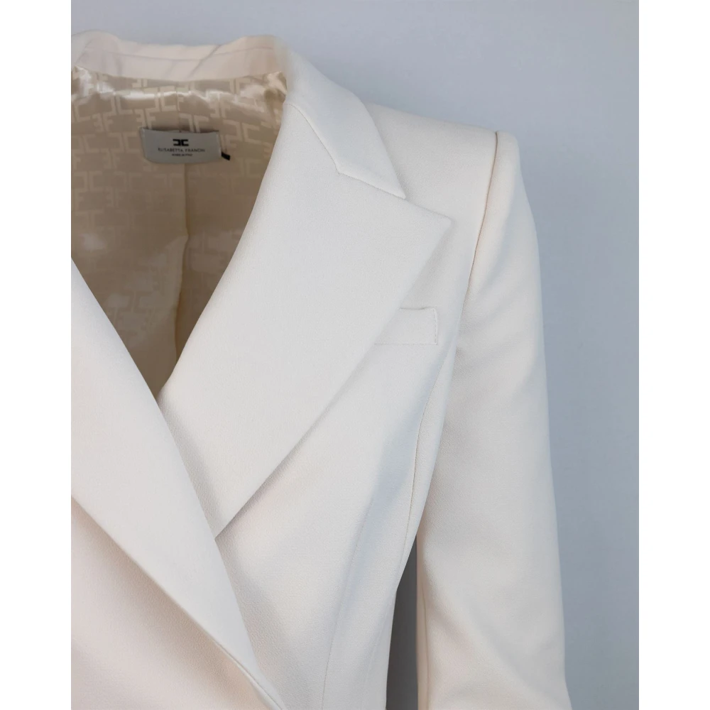 Elisabetta Franchi Witte double-breasted jasjurk White Dames