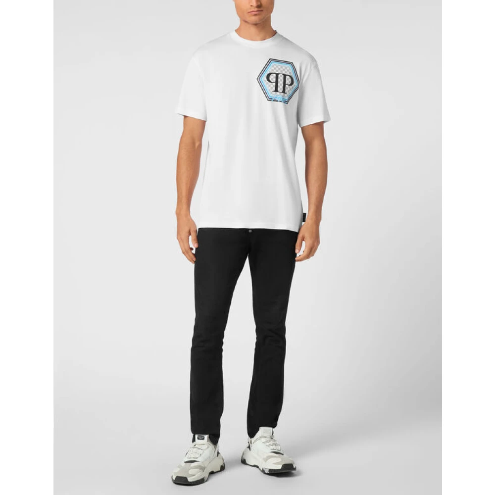 Philipp Plein Witte T-shirt met Borstprint White Heren