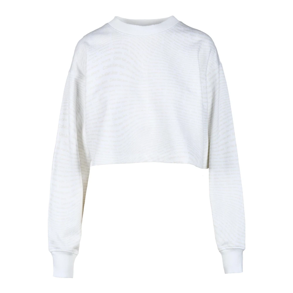 Calvin Klein Jeans Katoenen Sweatshirt White Dames