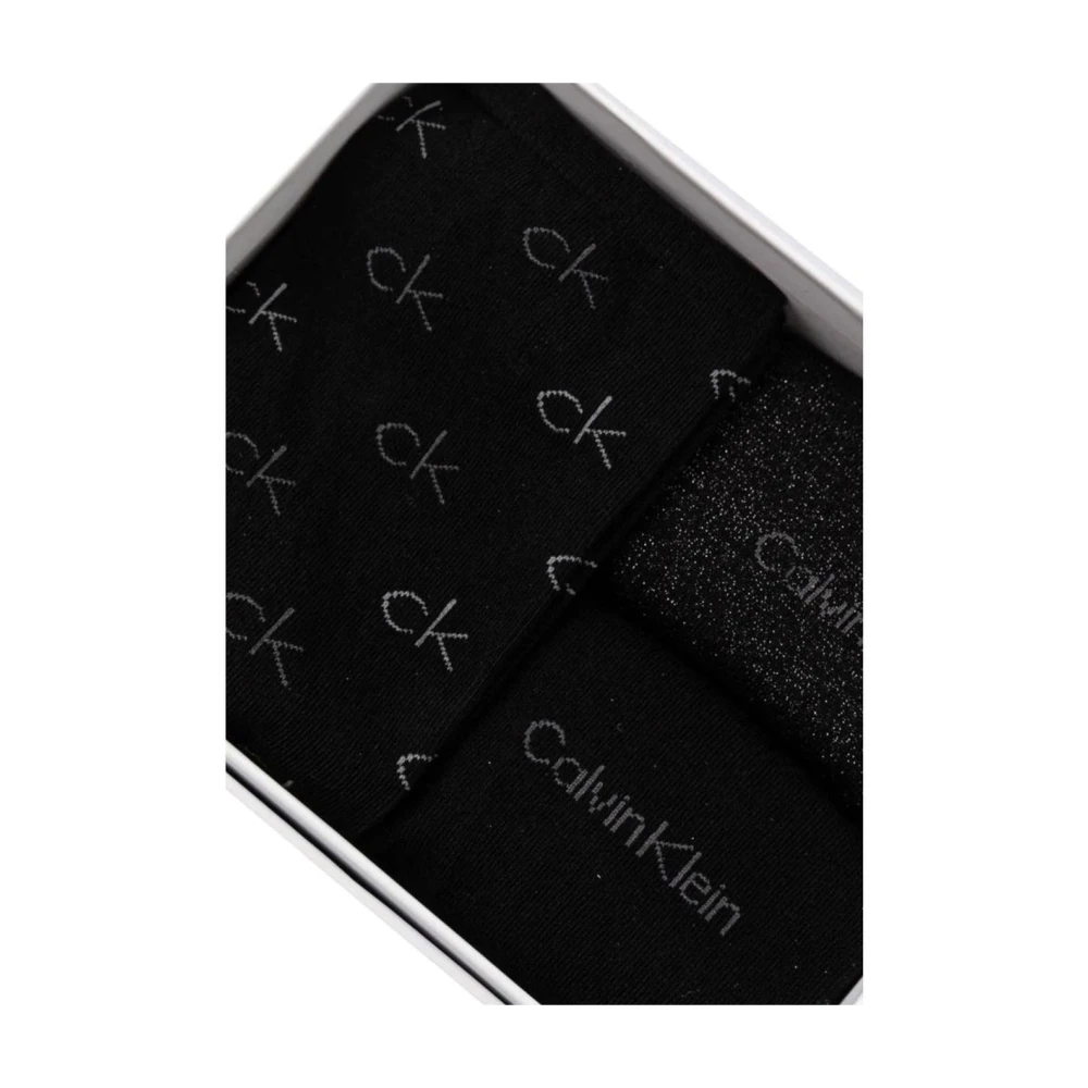 Calvin Klein Zwarte Katoenen Crew Sokken 3-Pack Black Heren