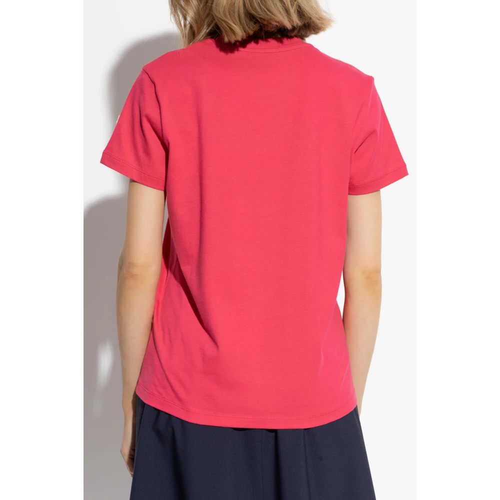 Moncler T-shirt met logo Pink Dames