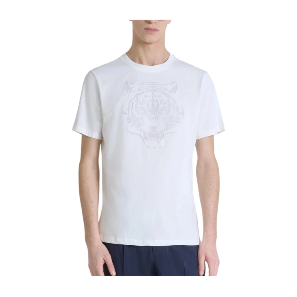 Antony Morato Witte Tijgerprint T-shirt White Heren