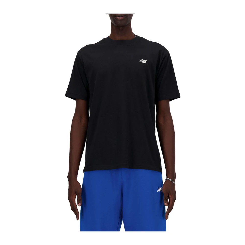 New Balance Zwarte Katoenen Korte Mouw Tee Black Heren