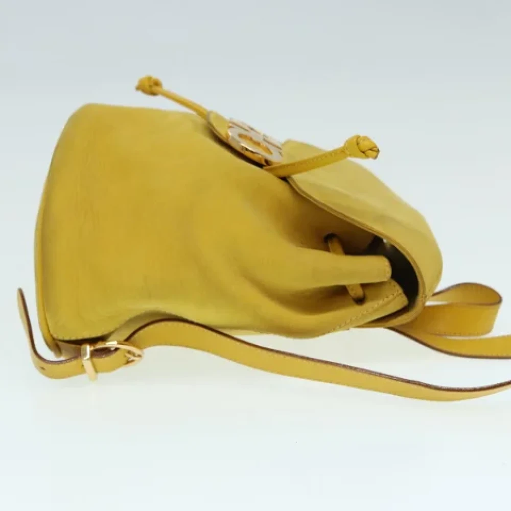 Salvatore Ferragamo Pre-owned Suede backpacks Yellow Dames