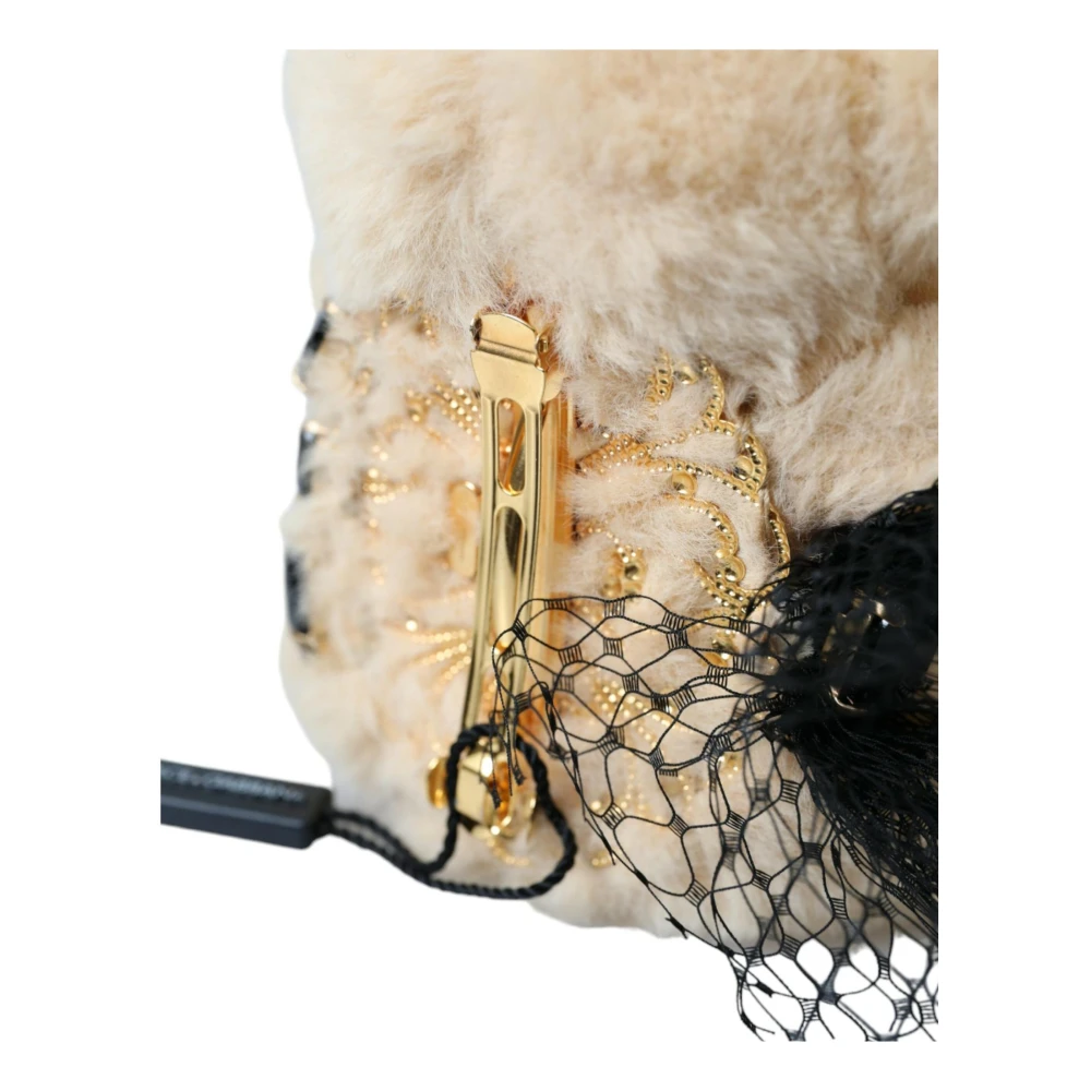 Dolce & Gabbana Teddy Bear Mesh Haarklipband Beige Dames
