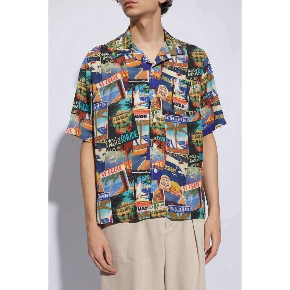 Rhude Shirt met logo Multicolor Heren