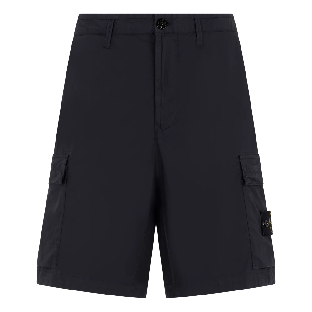 Stone Island Men's Blue Trousers & Shorts, W31, Stretch Cotton Tela 'Paracadute' Bermuda Shorts